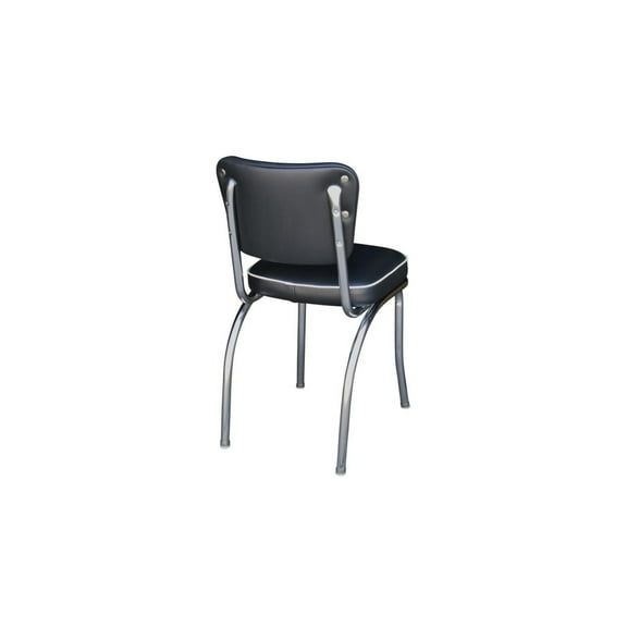 Diner Chair - Chrome Black Finish - Waterfall Seat - Commercial Grade