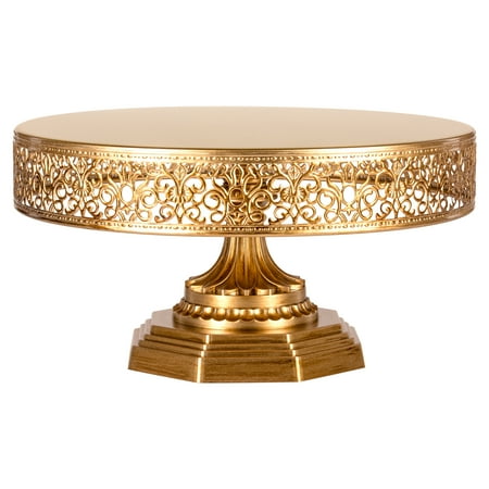 Amalfi Decor 12 Inch Round Metal Wedding Cake Stand (Gold)