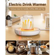 SWEETFULL Large Candle Warmer Plate, Coffee Cup Mug Warmer for Desk, Electric Mug Heater and Cup Warmer for Beverages, Milk, Tea & Coffee, Candle Melter, Ideal Coffee Accessories Gifts