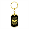 thumbnail image 4 of Calavera Mexican Sugar Skull 18 Stainless Steel or 18k Gold Premium Swivel Dog Tag Keychain, 4 of 16