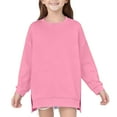 thumbnail image 3 of EnJoCho Girls Crewneck Sweatshirt - Drop Shoulder Side Split Long Sleeve Oversized Pullover Top for Kids 5-14 Years Fall Back-to-School Casual Wear, 3 of 8