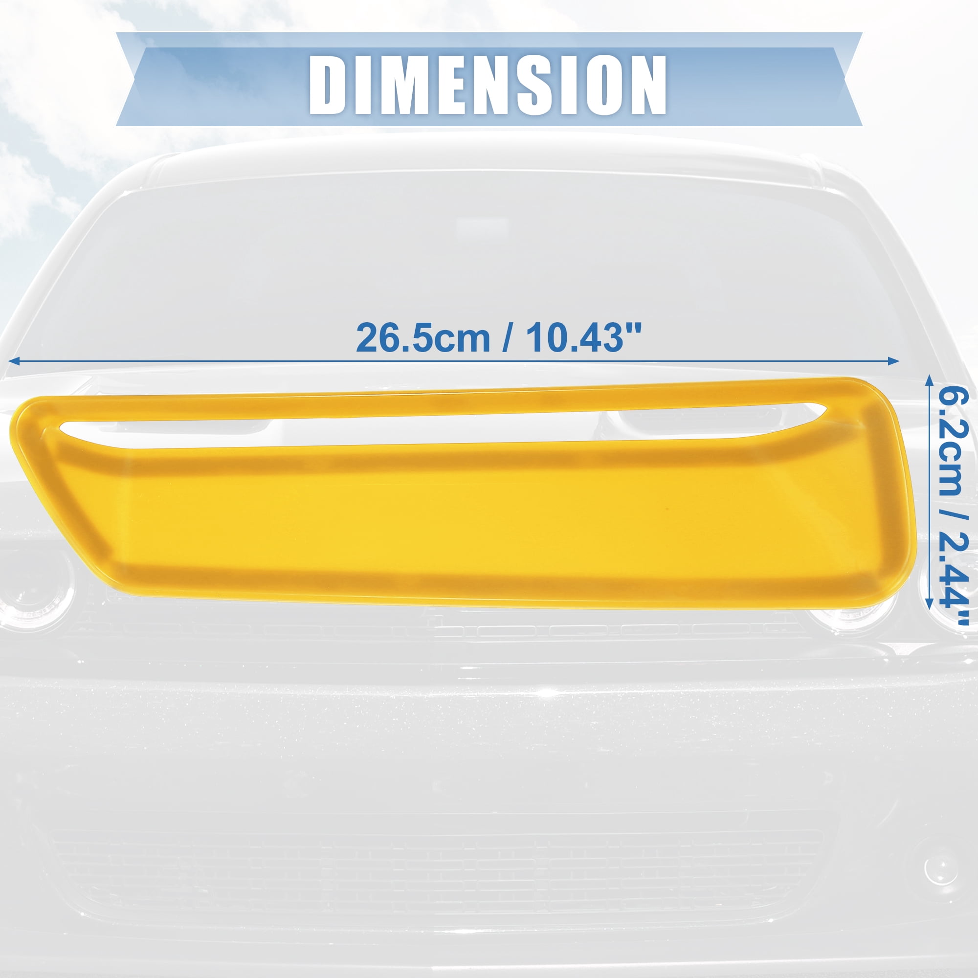 Pair ABS Front Engine Hood Air Conditioner Air Outlet Cover Trim Yellow for Dodge Challenger 2015-2020