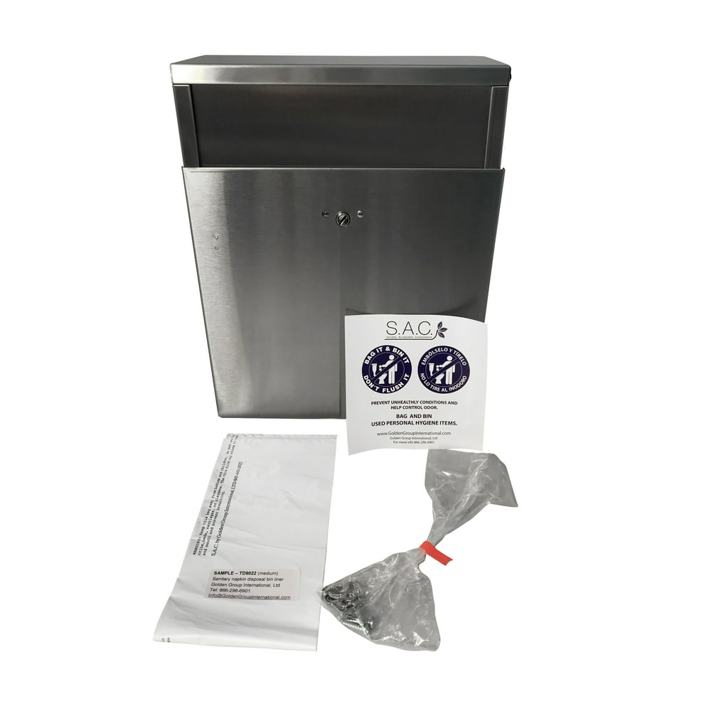 S.A.C. Sanitary Napkin Receptacle, Stainless Steel