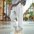 thumbnail image 5 of Dalix Ghost Embroidery Heavy Weight Fleece Sweatpants Soft Lounge Pant Drawstring Waistband Pockets Mens in Lunar Gray S Small, 5 of 5