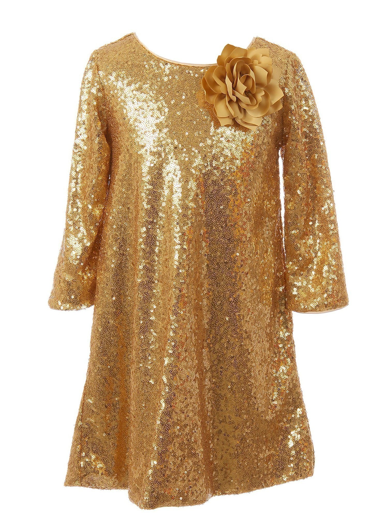gold sequin dress kids
