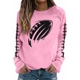 thumbnail image 2 of successthop Womens Football Sweatshirt Game Day Rugby Graphic Fleece Crewneck Long Sleeve Hoodie Pullover Tops Blouses, 2 of 4