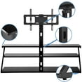 thumbnail image 6 of Floor TV Stand, Adjustable 3 Layers 60 Inch TV Stand with Tempered Glass Shelves, Black, 6 of 7