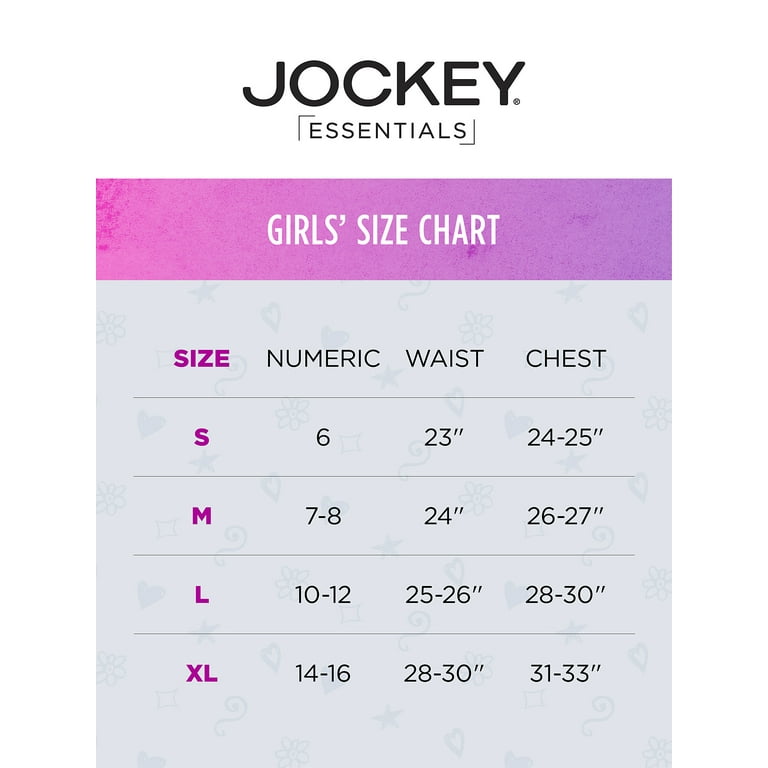 Jockey® Essentials Girls’ Cotton Stretch Bikini Underwear - 3 pack, Sizes  S-XL (6-16)