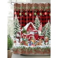 thumbnail image 2 of Fsddascl Farmhouse Christmas Shower Curtain Set - Standard 72" x 72" Washable Bathtub Curtain with 12 Hooks, Xmas Tree Gnomes Snowman Red Plaid Waterproof Fabric Stall Shower Curtains for Bathroom, 2 of 6