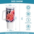 thumbnail image 3 of Zebra Beautiful Flowers 40 oz Tumbler with Handle Insulated&nbsp;Travel Mug&nbsp;Lid Straw Leak Proof Steel Vacuum Water Bottles Glasses Fits in Car Cup Holder, 3 of 7