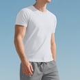 thumbnail image 2 of Men's Fitness Casual Breathable Slim-Fit Base Layer Running Gym T-Shirt Soft Moisture-Wicking Fabric All-Season Active Tees,White,XL, 2 of 6
