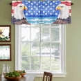 thumbnail image 3 of American Flag Curtain Valances for Windows, Kitchen Valance Window Treatments Panel 2 Pack, Country Eagle Independence Day Blue Red Rod Pocket Short Curtains for Bathroom Bedroom 42 x 12 Inch, 3 of 8