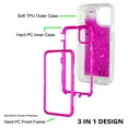 thumbnail image 4 of FIEWESEY Compatible with iPhone 11 Pro Max Case,Bling Glitter Liquid Clear Case 3 in 1 Hybrid Floating Quicksand Shockproof Protective Sparkle Silicone Soft TPU Case for iPhone 11 Pro Max(Pink), 4 of 6