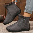 thumbnail image 3 of Snow Boots for Women Stitching Furry Lined Zipper High Top Winter Ankle Booties Outdoor Non-Slip Walking Shoes, 3 of 7