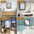 thumbnail image 4 of 11.8x15.7in Wood-like Frame Rectangle Decorative Hanging Mirror, Wall Mount Mirror for Bathroom Bedroom Living Room, White, 4 of 5