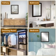 Moclever Wall Mount Mirror 11.8x15.7in Wood Like Frame Rectangle Modern Hanging Mirror for Bathroom Bedroom Living Room, Red