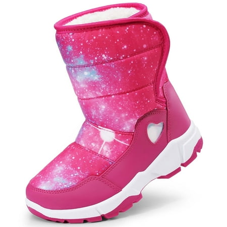 Harvest Land Toddler Girls Snow Boots Kids Winter Warm Boots Waterproof Slip Resistant Outside Shoes(Toddler/Little Kids/Big Kids)