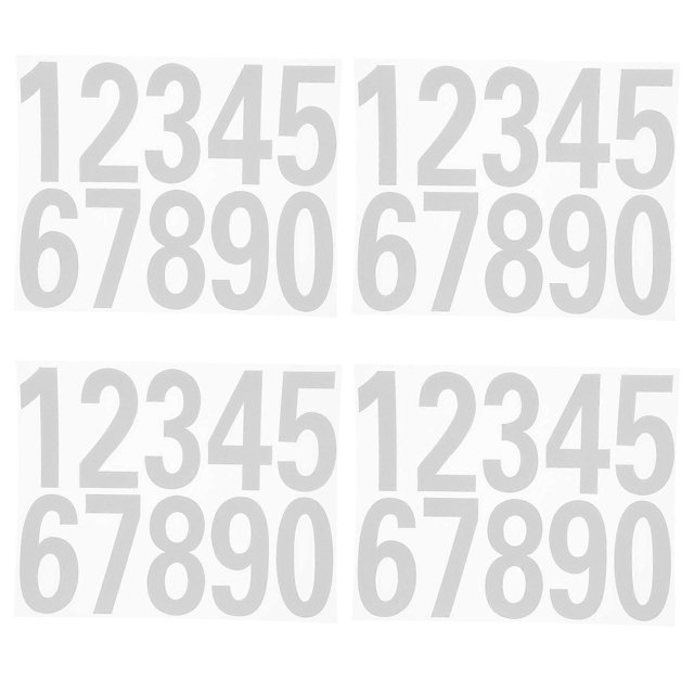 4 Sets Number Digits Decal Reflective Stickers for Car Street Address Mailbox