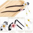 thumbnail image 5 of 2Pcs 2 Styles Flower Hair Stick Pin Chinese Hairpin with Bead Pendants Asian Japanese Traditional Wood Vintage Retro Hair Chopsticks Forks for Women Buns Updos Holder Headpieces Accessories colorful, 5 of 7