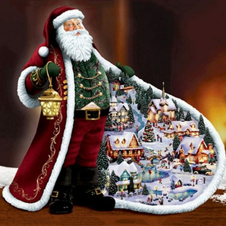Christmas Gnomes Cross Stitch Fancyleo DIY 5D Diamond Painting Kit, Santa Claus Rhinestone Embroidery Cross Stitch Arts Craft for Christmas Canvas Wall Decor ()