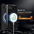 thumbnail image 4 of Magnetic Case for iPhone 16e, Compatible with Magsafe PC Hard Shell & Silicone Inner Bumper Anti-Scratch Full-Body Cover Shockproof Slim Design Black Leopard Print Pattern, 4 of 7