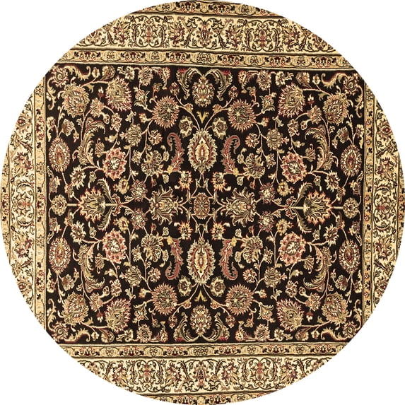 Ahgly Company Indoor Round Persian Brown Traditional Area Rugs, 4' Round