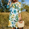 thumbnail image 4 of Bright Floral Summer Pattern Design Dress Summer Dresses Woman Street Style Big Size Casual Dress, 4 of 9