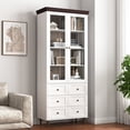 thumbnail image 2 of White MDF Storage Cupboard for Living Spaces | Large Glass Door Design for Easy Access | MDF Material Ensures Long - Lasting Use | Adjustable Shelves for Flexible Organization, 2 of 3