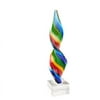 Rainbow Murano Style Art Glass Corkscrew Centerpiece on Base 14"H