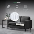 thumbnail image 3 of Sofá Sillón Loveseat 2 Plazas Sala De Madera con Cojines Gris Oscuro Kingshouse, 3 of 8