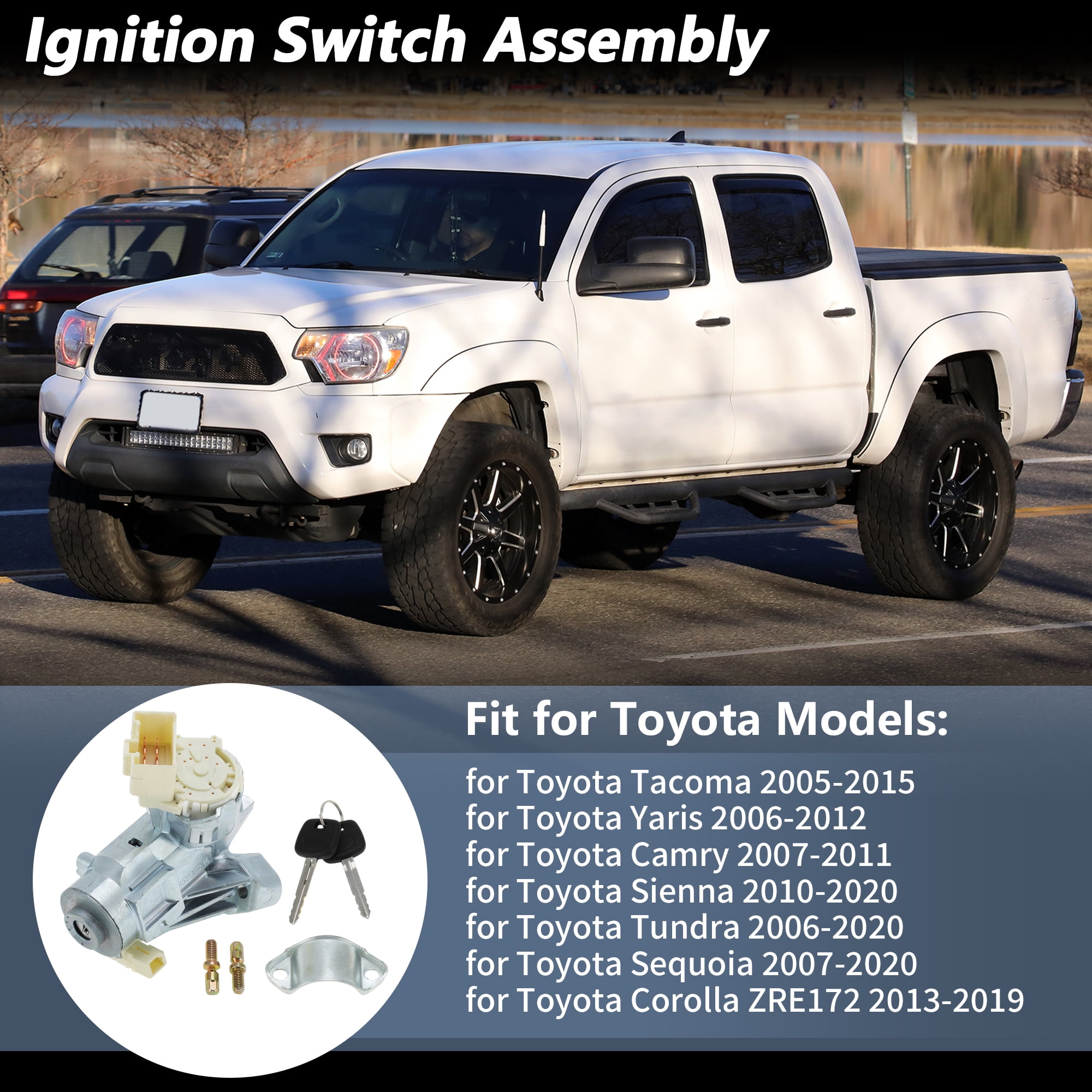 Unique Bargains Ignition Lock Cylinder for Toyota Tacoma 2005-2015 with 2 Keys