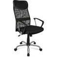 thumbnail image 1 of Modern Adjustable Office Desk Chair, Executive Mesh Computer Chair High Back Rolling Swivel Task Chair with Fixed Armrests, Black, 1 of 10