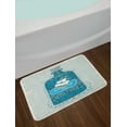 thumbnail image 2 of Maritime Bath Mat, Creative Design Bottle with Ship and Text Ornament on Grunge Backdrop, Plush Bathroom Decor Mat with Non Slip Backing, 29.5" X 17.5", Petrol Blue Pale Taupe, by Ambesonne, 2 of 2