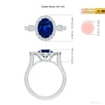 thumbnail image 5 of ANGARA Oval Lab Grown 2 Ct Blue Sapphire Halo Engagement Ring for Women in 14K White Gold (Size-9x7mm) | September Birthstone, Anniversary, Jewelry Gift for Women | Lab-Grown Blue Sapphire Ring, 5 of 8