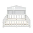 thumbnail image 6 of Bellemave Full Size Montessori Bed with Bookcase,Wooden Floor Bed with Fence Rails and Door, Full Playhouse Beds with Storage Headboards, No Box Spring Needed (White), 6 of 8