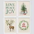thumbnail image 2 of PixonSign Framed Wall Art Christmas Tree Wreath, Deer, Snowman Illustrations, Set of 4 Celebrations & Holidays Seasonal Wall Decor, Adhesive Canvas Poster, Modern Home Artwork - 11"x14" White, 2 of 5