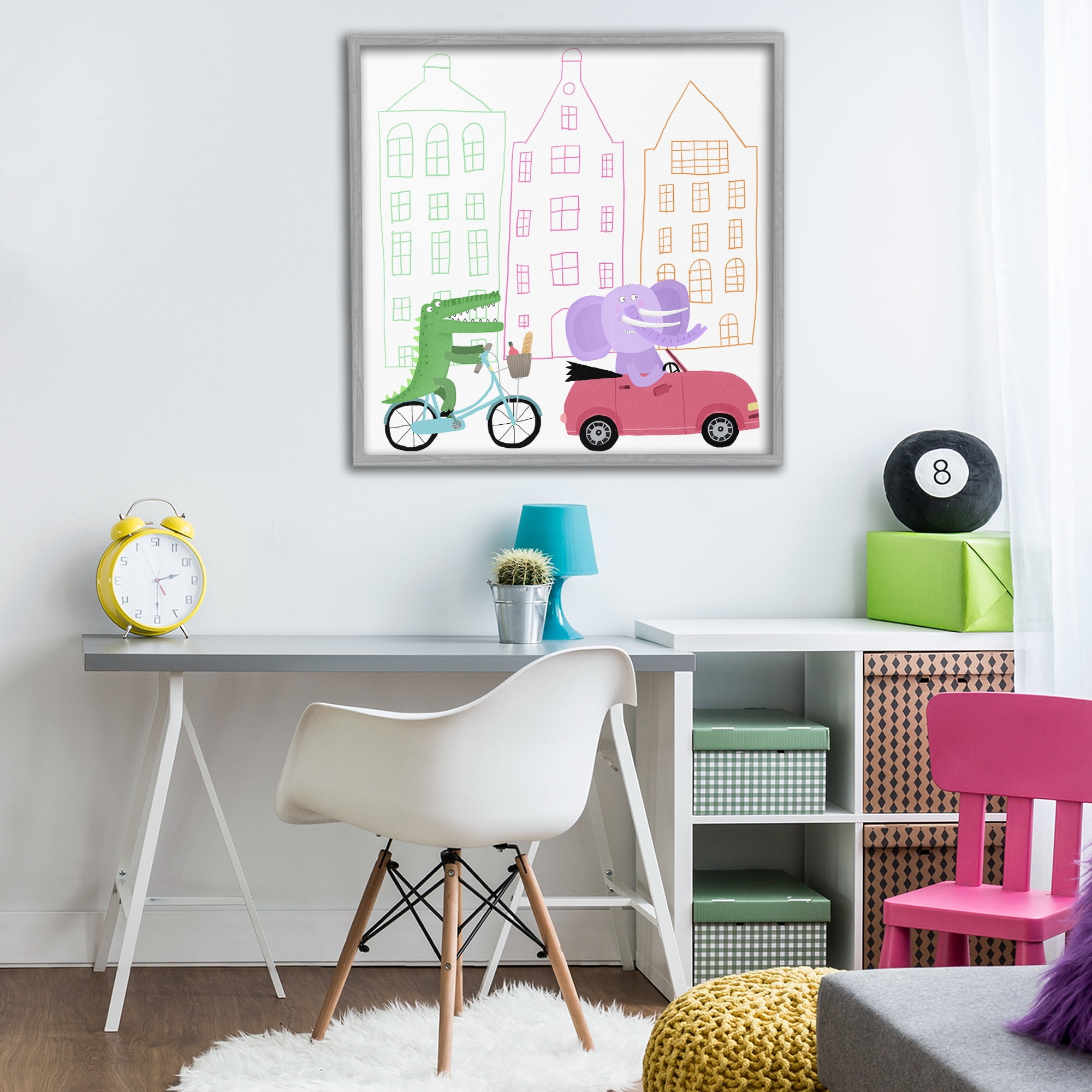 Stupell Industries Amsterdam Buildings & Animals Gray Framed Giclee Art, design by Carla Daly