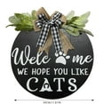 thumbnail image 4 of Welcome Round Wooden Hanging Sign with Bow Decorative Pet Friendly Door Art, 4 of 7