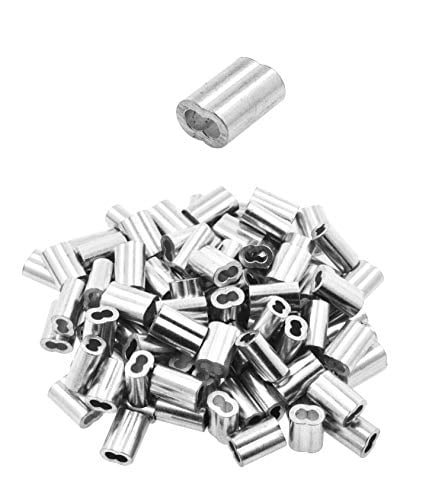 Aluminum Crimping Loop Sleeve for Wire Rope 1/16" Cable Ferrule 200PCS 