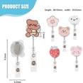 thumbnail image 7 of 6Pcs Acrylic Badge Reel Holders Cartoon Reel Retractable Nurse Badge Holders Cute Badge Reel Clips with Alligator Clip for Doctor Teacher Strawberry/Flower/Bear, 7 of 7