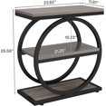 thumbnail image 5 of Tribesigns End Table, Narrow End Table with 3 Storage Shelves, Wood Side Table with Black Metal Frames, 5 of 8