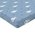 thumbnail image 2 of Ambesonne Cartoon Fitted Sheet, Little Fish Aquatic Life, Twin XL Size, White Blue, 2 of 3
