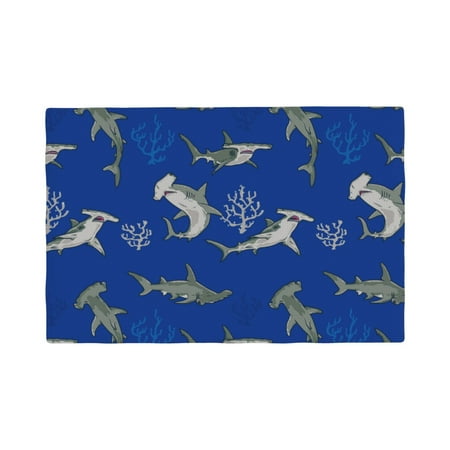 

Placemats Set of 6 Undersea coral hammerhead shark Place mats for Dining Table Indoor/Outdoor Cute Heat Resistant Washable Table Mats(18 x 12 )