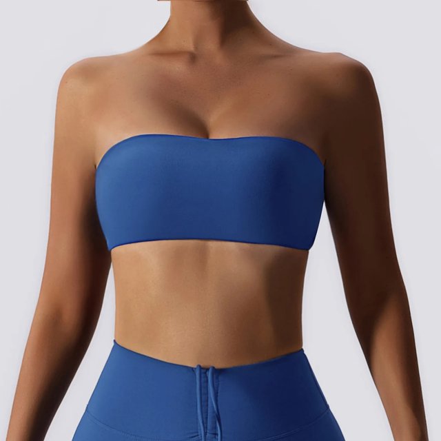 Sujetador deportivo para mujer, sujetador de Fitness íntimo, corpiño sin tirantes, Bandeau, transpirable, envuelto en el pecho, Tops de Fitness, ropa interior deportiva, sujetador de Yoga