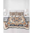 thumbnail image 3 of Blue Burnt Orange Boho Twin Size Down Alternative Comforter, Lightweight Comforter Quilt Bedding Set with Pillow Shams Antique Southwestern Art All Seasons Bed Comforter Duvet Insert 68"x86", 3 of 7