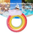 ShYlai Inflatable Swim Ring PVC Rainbow Sequin Water Lounge Chair for