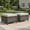 Beige, variant on Opohoro Outdoor PE Wicker Ottomans Set of 2, Patio Gray Rattan Footrests with Blue Cushions for Backyard or Deck