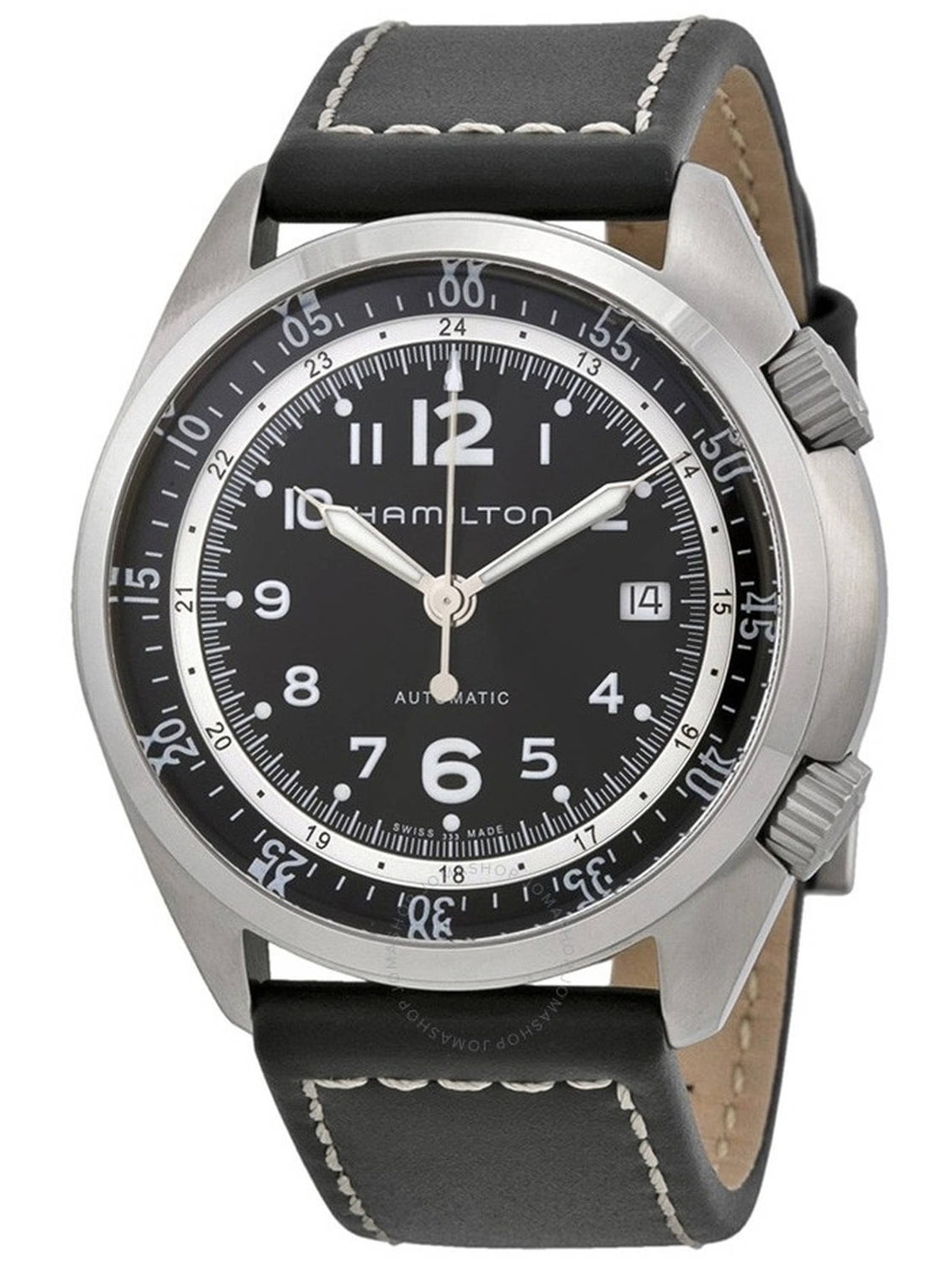 Hamilton - Khaki Pilot Pioneer Automatic Leather Men's Watch, H76455933 ...
