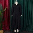 thumbnail image 4 of AURA Women’s Shirt Dress Turn Down Collar Puff Sleeve Long Sleeve Solid Color S XXXL, 4 of 7