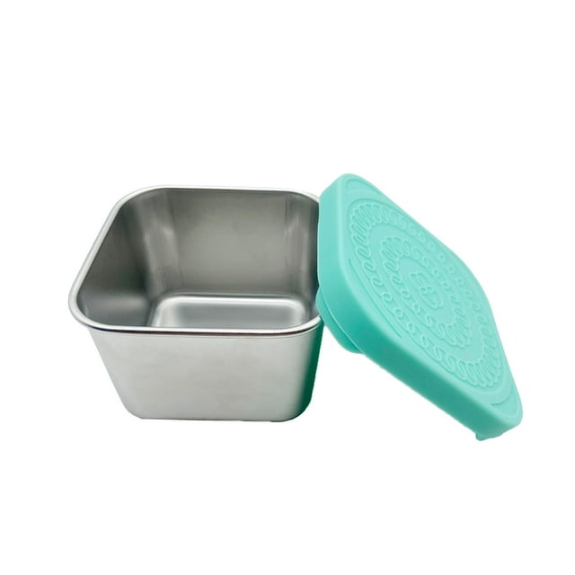 EGNMCR Kitchen Gadgets, 3Pack 6oz Stainless Steel Snack Containers,Easy Open Leak Proof Small Food Containers With Silicone Lids , Small Metal Food Storage Container , Leakproof Snack lunch boxes